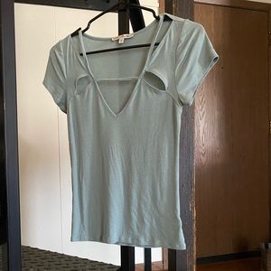 Express Light Blue cut out short sleeve